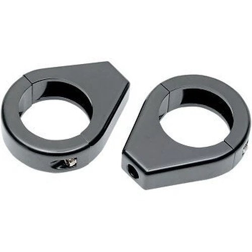 Drag Specialties 2040-1128 Black Front 39mm Fork Turn Signal Relocation Clamps