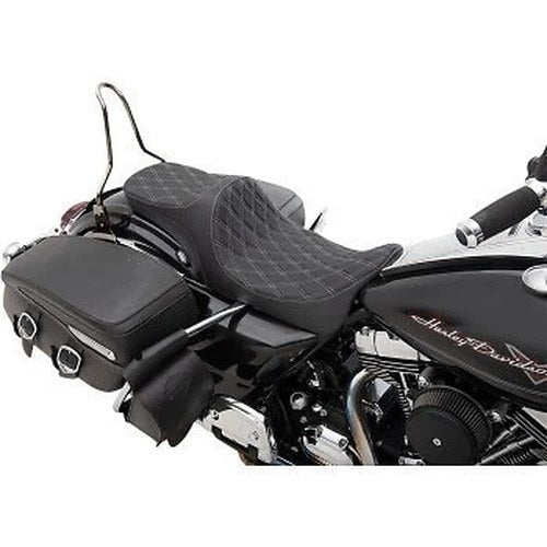 Drag Specialties Seat Predator Iii 2-Up Silver Diamond for Harley Touring 08-20