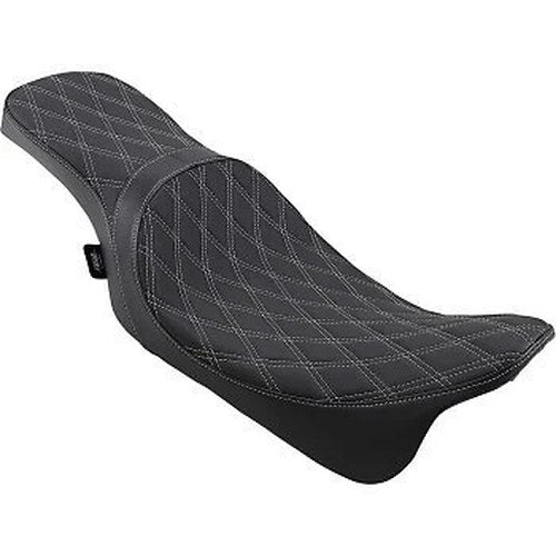 Drag Specialties Predator 2-Up Silver Double Diamond Seat Harley Touring 08-23