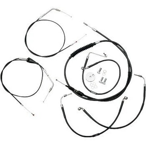 LA Choppers LA-8006KT-19B Black Vinyl Braided Handlebar Cable/Brake Line Kit