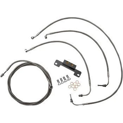 LA Choppers LA-8055KT-13 Stainless Braided Cable/Brake Line Kit for 12-14 Apes