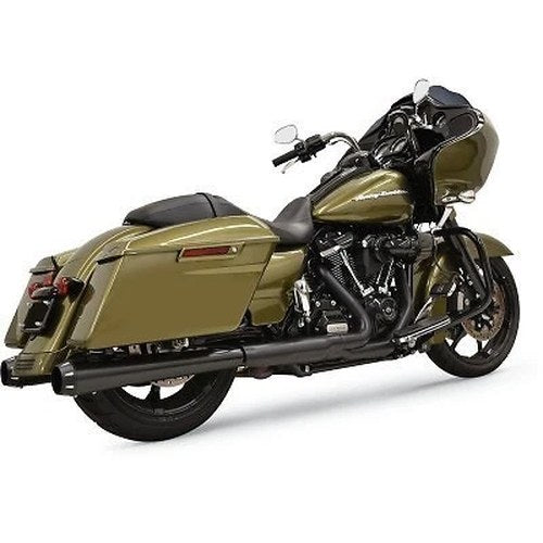 Bassani 4" Dnt Black Megaphone Mufflers w/ Black End Caps for M8 Touring 17-23