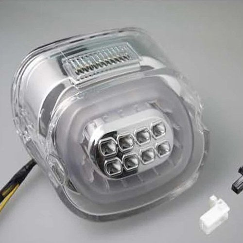 V-Twin 33-1641 Chrome Lens Tail Lamp with LED Turn Signals