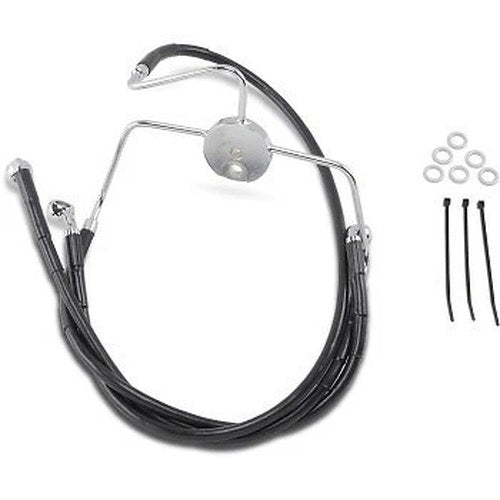 Drag Specialties 1741-2521 Extended Length Black Vinyl Brake Line Kit +2"
