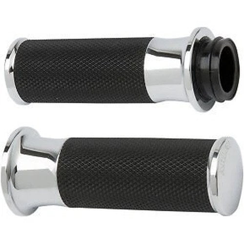 Arlen Ness 07-322 Chrome Fusion Smooth Hand Grips for Harley Electronic Tbw
