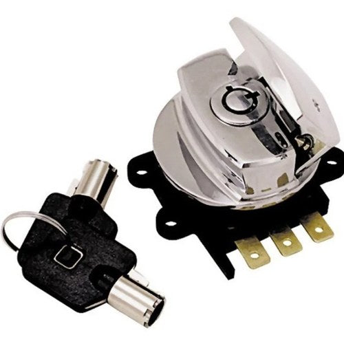 V-Factor 15010 Chrome Side Hinge Ignition Switch fr Softail Road King Wide Glide