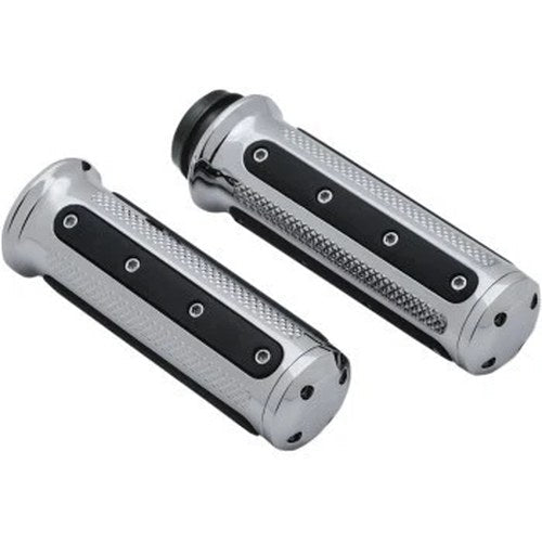 Kuryakyn 6122 Chrome Heavy Industry Hand Grips for Harley Electronic Throttle