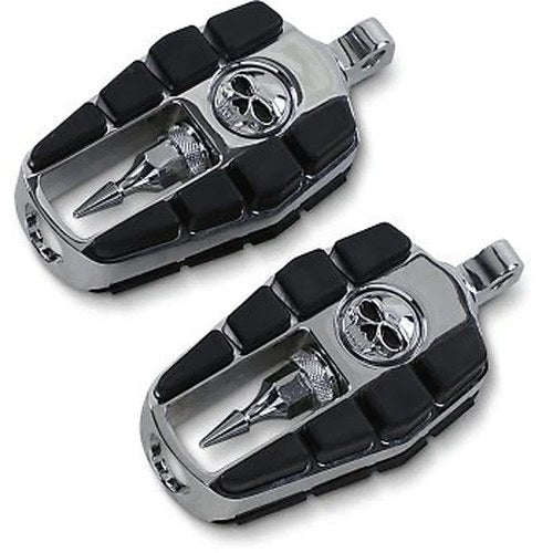 Kuryakyn 4470 Chrome Zombie Skull Foot Pegs for Harley Male Mount