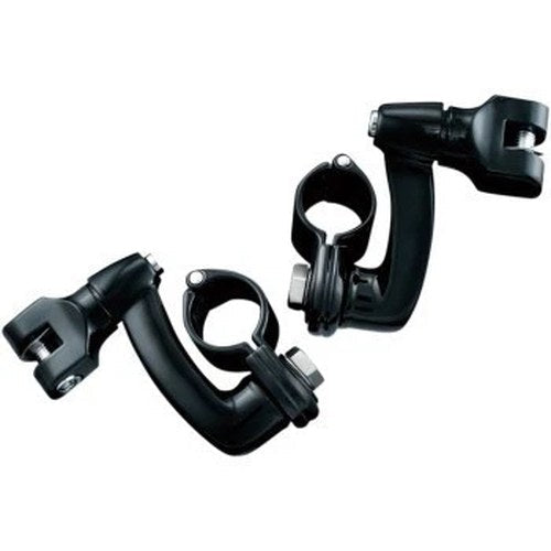 Kuryakyn 7571 Black 1-1/4" Magnum Highway Bar Longhorn Foot Peg Mount