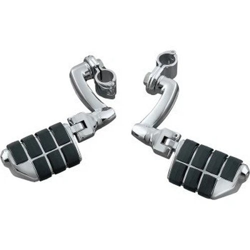 Kuryakyn 4574 Chrome 1-1/2" Highway Bar Longhorn Foot Peg Mount w/ Iso Dually