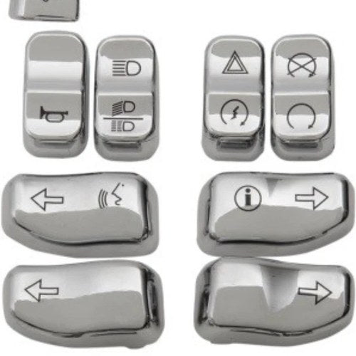 Drag Specialties 0610-0807 Chrome Switch Button Covers Caps for Touring 14-23