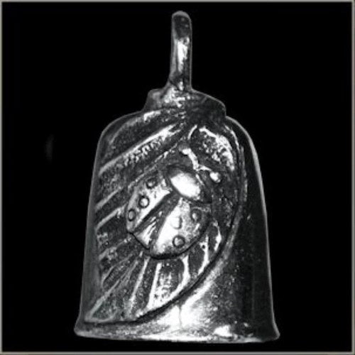 Pewter Motorcycle Gremlin Bell Lady Bug Ladybug & Leaf Made in the Usa