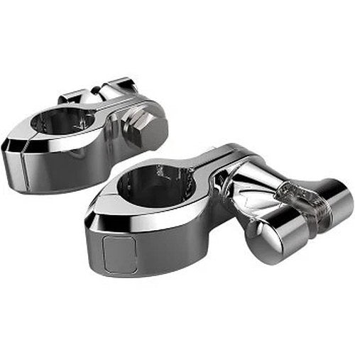 Ciro Standard Chrome Engine Guard Highway peg Hingless Mounting Clamp Kit