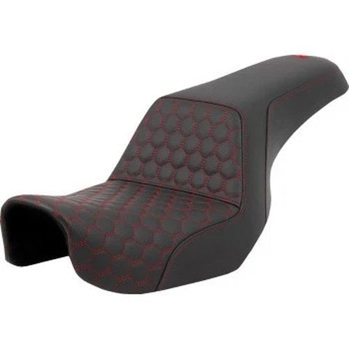 Saddlemen 806-04-17704 Step-Up Seat Red Honeycomb Stitch for 06-17 Dyna
