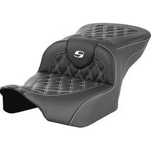 Saddlemen 0801-1718 Roadsofa Lattice White Stitch Seat Harley Fltr Flhx '23-'24