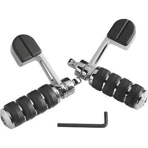 Kuryakyn 8075 Chrome Iso Stirrup Large Foot Pegs with Male Mount for Harley