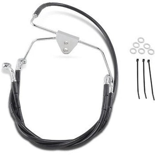 Drag Specialties 1741-2516 Extended Length Black Vinyl Brake Line Kit +4"