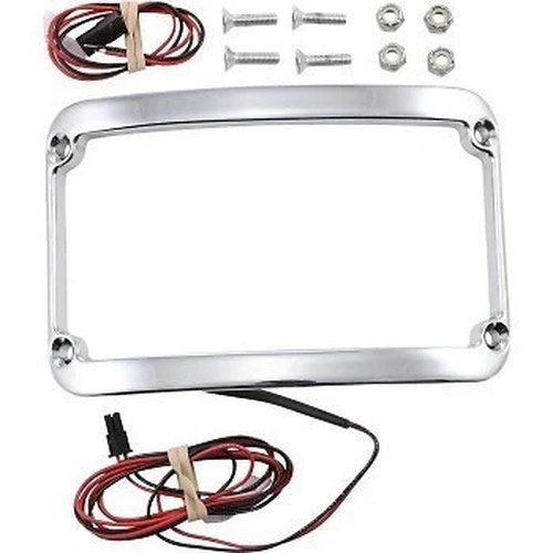 Klock Werks Chrome Lighted License Plate Frame for KW Benchmark Rear Fender