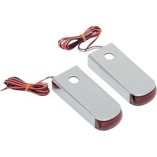 Alloy Art Chrome Red LED Fender Strut Marker Lights for Harley 84-17 Softail