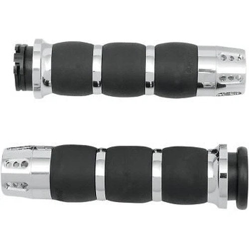 Avon Grips AIR-93-GAT Chrome Gatlin Velvet Air Hand Grips for 1" Cable Op Harley