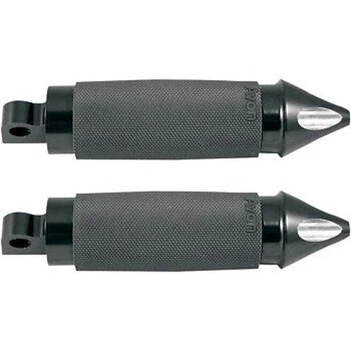 Avon FP-CC-86-ANO-SP Black Custom Spike Footpegs for Harley Male Mount