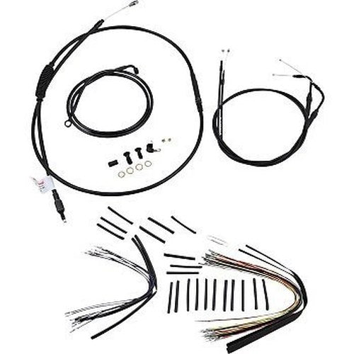 Burly Brand B30-1014 Black Vinyl Handlebar Cable/Line Kit for 16" Ape Hanger
