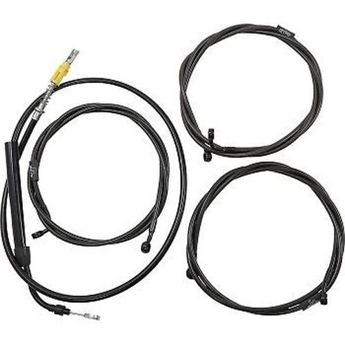 LA Choppers LA-8056KT2-13M Midnight Braided Handlebar Cable/Brake Line Kit12-14"