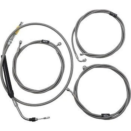 LA Choppers LA-8056KT-16 Stainless Braided Handlebar Cable/Brake Line Kit