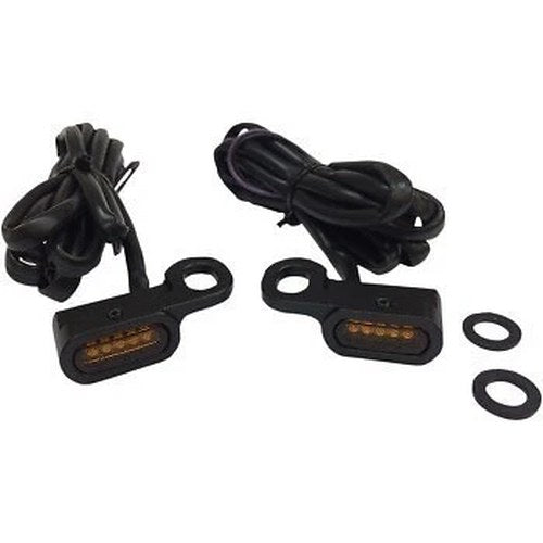 Drag Specialties 2040-2130 Black Amber LED Handlebar Marker Lights for Hydraulic