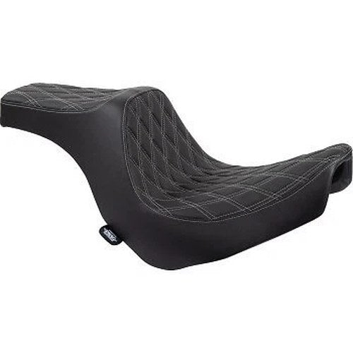 Drag Specialties 0802-1493 Predator Iii Seat Silver Diamond Stitch for Flsb Fxlr