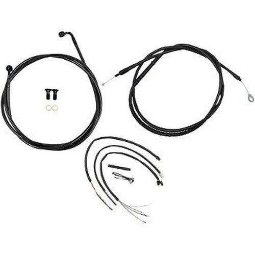 LA Choppers LA-8153KT2-16M Black Midnight Braided Cable/Brake Kit 15-17" Apes