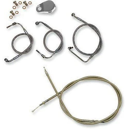 LA Choppers LA-8010KT-19 Stainless Braided Handlebar Cable/Brake Line Kit