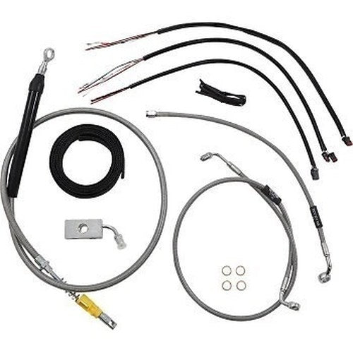 LA Choppers LA-8155KT2-16 Complete Stainless Braided Handlebar Cable/Brake Kit