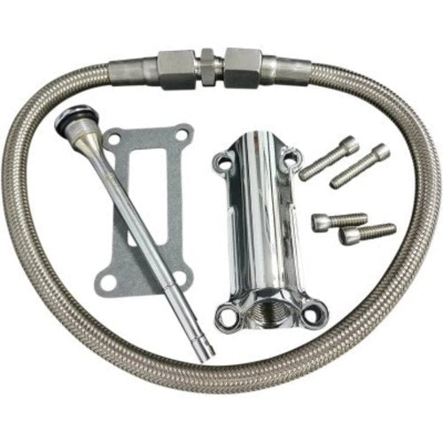 Drag Specialties Chrome Engine Oil Spout Kit Harley 93-98 FLHT/FLHR/FLTR