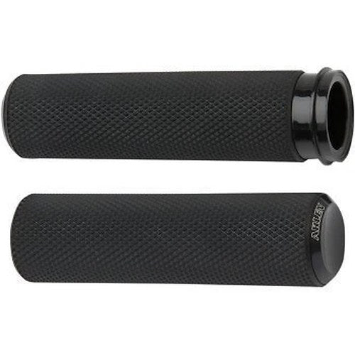 Arlen Ness 07-327 Black Fusion Knurled Hand Grips for Harley Electronic Tbw