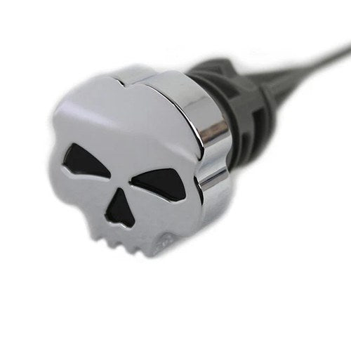 V-Twin 40-0034 Chrome Skull Oil Tank Dipstick for 18-19 Softails
