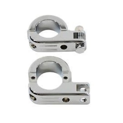 V-Twin 27-0702 Chrome Billet Foot Peg Clamps for 1-1/2" Engine Guard Frame Tube