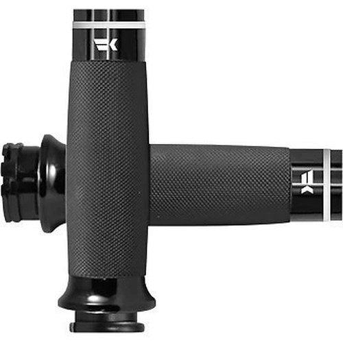 Khrome Werks Black Tracer Hand Grips for Harley Electronic Throttle Tbw 08-22