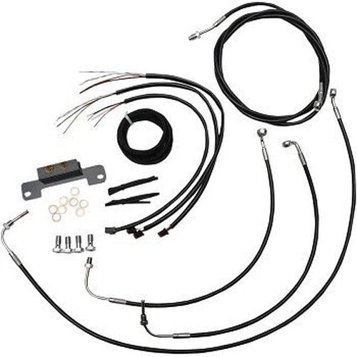 LA Choppers LA-8055KT2-16B Black Vinyl Braided Handlebar Cable/Brake Line Kit