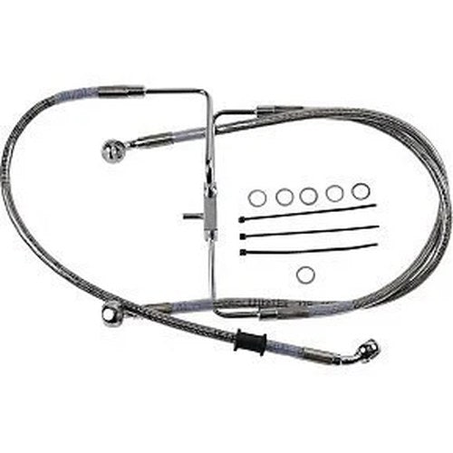 Drag Specialties 1741-5847 Extended Length +4" Stainless Steel Brake Line