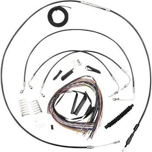 LA Choppers LA-8155KT2-13B Black Vinyl Braided Handlebar Cable/Brake Kit 12-14"
