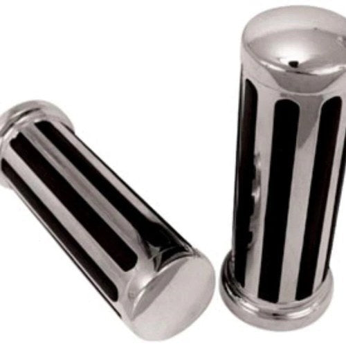 V-Factor 42089 Chrome & Rubber Rail Hand Grips for Harley Electronic Tbw