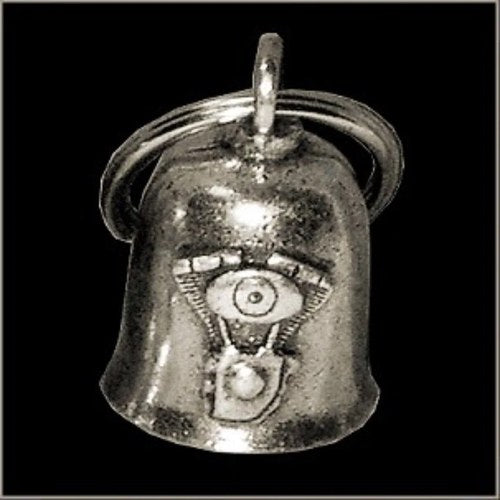 Pewter Motorcycle Gremlin Bell V-Twin Harley Motorcycle Motor Engine Made in Usa