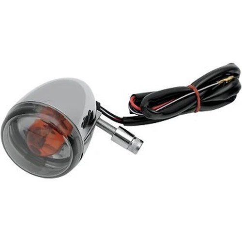 Drag Specialties 2020-0393 Chrome DOT Compliant Front Turn Signal w/ Smoke Lens