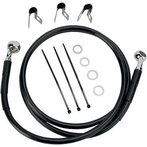Drag Specialties 1741-2541 +6" Extended Length Black Vinyl Front Brake Line Kit