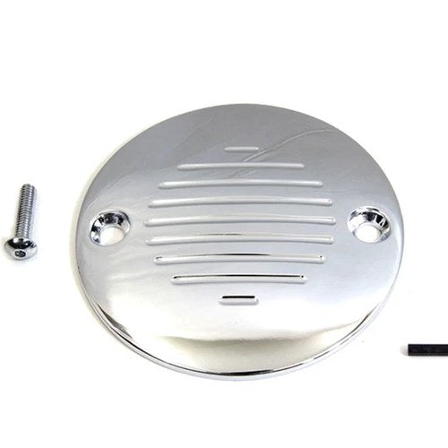 V-Twin 42-1148 Chrome Grooved Timer Points Cover Big Twin 84-99 Sportster 04-22