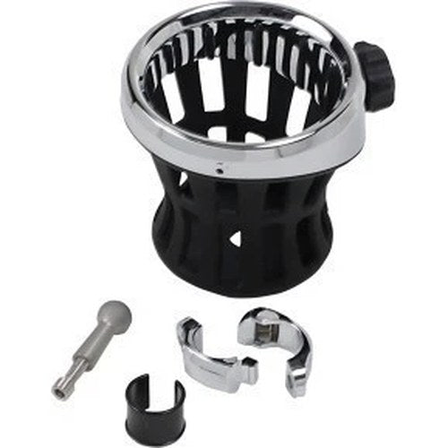 Ciro 50412 Drink Holder - Chrome/Chrome Clamp for 7/8" or 1" Handlebars