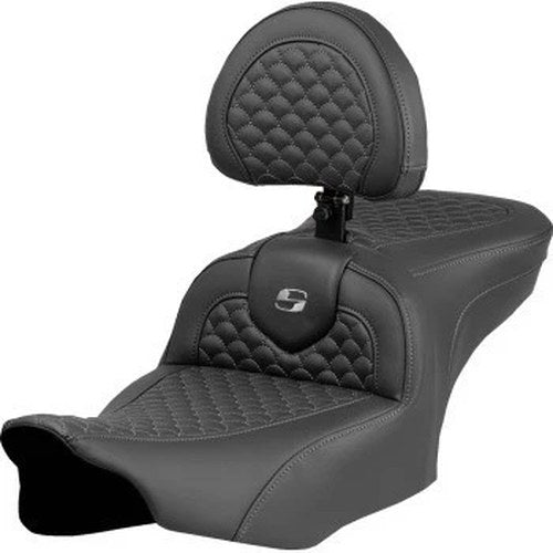 Saddlemen 823-07-208B2 RoadSofa Seat Gray Dragon Scale Stitch w/ Backrest 23-24