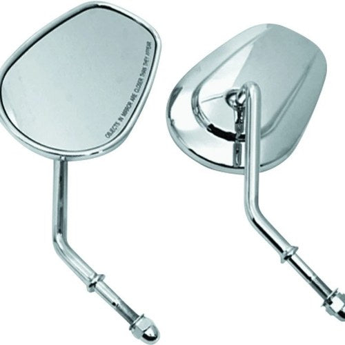 Biker's Choice 482008 Chrome Tapered Short Stem Mirrors for 65-25 Harley