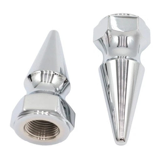 V-Twin 44-0647 Chrome Axle Nut Kit Pike Spike Style for 3/4" Threaded Axle